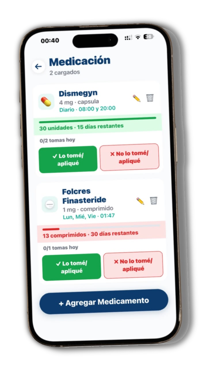 Pantalla de Medicación en Égida Salud